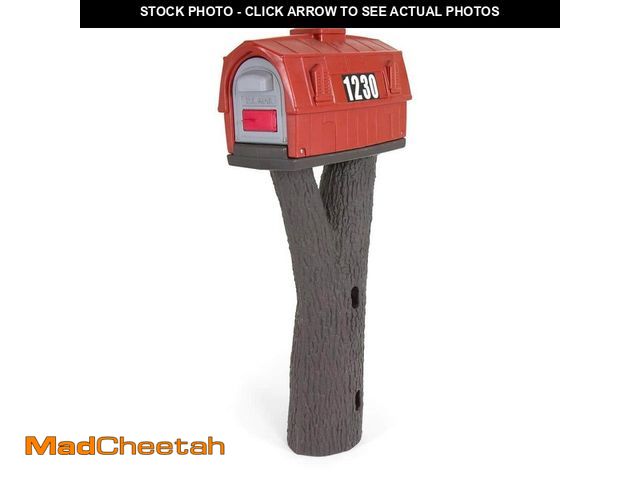 Lot 74-14193257 - Simplay3 Rustic Barn Burnt Red/Espresso Post Mount Mailbox - UNUSED