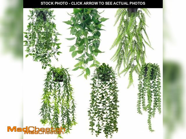 Lot 74-11976850 - Der Rose 6 Pack Fake Plants Hanging Artificial Vines Faux Plants Indoor for Wall Shelf Bookshelf Out...