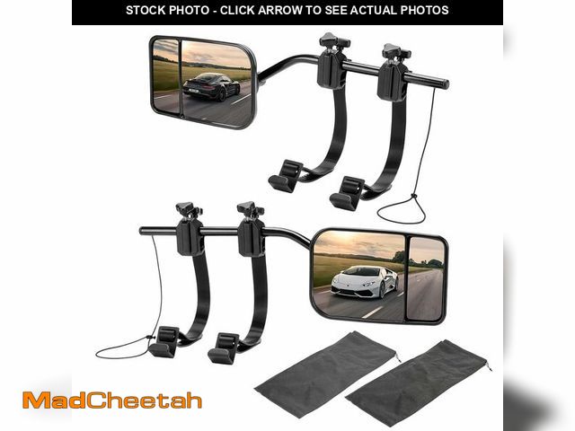 Lot 74-12718308 - Universal Clip on Towing Mirrors Extensions for Towing, 360 Degree Adjustable Rotation Side Mirror E...