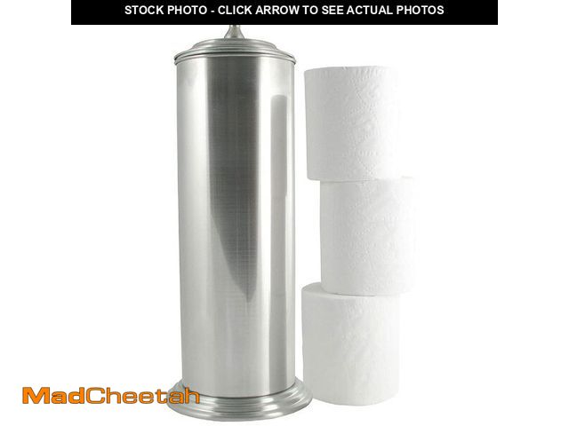 Lot 74-12878678 - LDR Industries 164 6456BN Ashton Free Standing Regular Size Roll Toilet Paper Holder Canister, Brush...