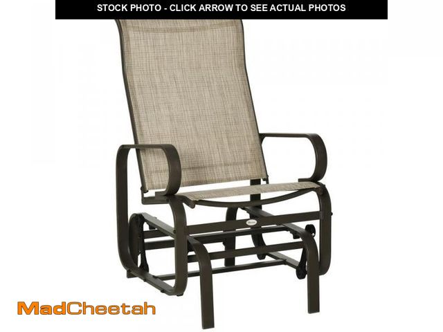 Lot 74-12463076 - Outsunny Brown Metal Outdoor Glider with Smooth Rocking Arms and Lightweight Construction for Patio ...