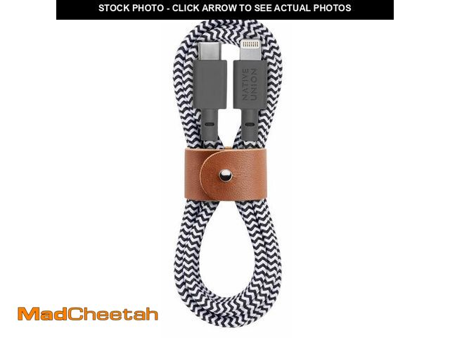 Lot 74-12704028 - Native Union Belt Cable USB-C to Lightning - 4ft Ultra-Strong Reinforced Charging Cable with Leather...
