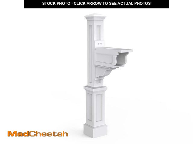 Lot 74-14612072 - Mayne Dover Decorative Polyethylene Mailbox Post, White 581000000 - UNUSED