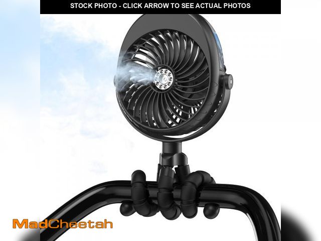 Lot 74-12047036 - 2025 Upgarded 4000mAh Misting Baby Stroller Fan, Rechargeable Battery Operated,Max 15Hrs Cooling,50m...