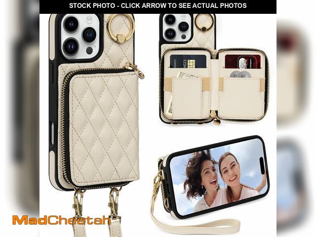 Lot 74-12702434 - Keallce for iPhone 16 Pro Max 6.9'' Wallet Case, Crossbody Zipper Purse with Wristlet for Women, RFI...