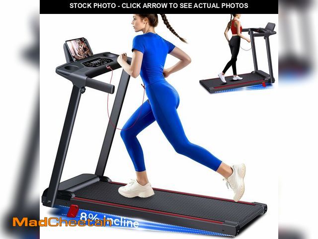 Lot 74-13637163 - Treadmill with 8% Incline, Walking Pad Treadmill with Handle Bar, Portable Folding Treadmills for Ru...