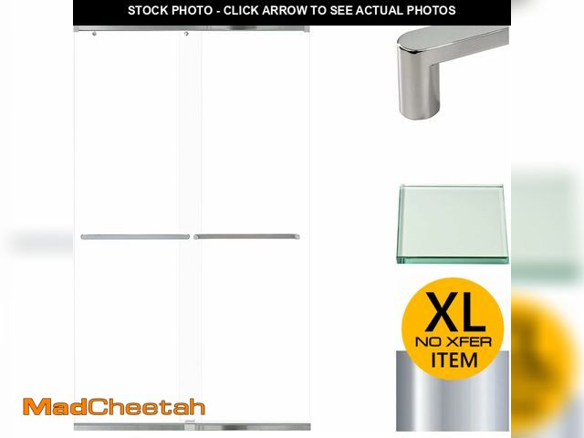 Lot 74-12785262 - Transolid BRP488008C-R-PC Brianna 48 in. W x 80 in. H Frameless by-Pass Shower Door in Polished Chro...