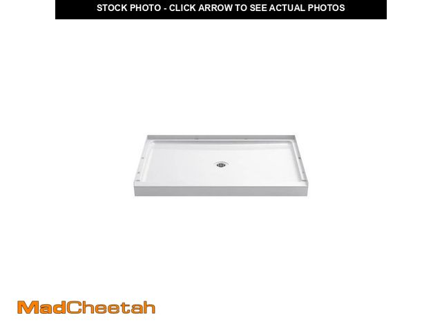 Lot 74-12899783 - Sterling Guard+ 48 x 34 Alcove Shower Pan Base with Center Drain in White - UNUSED