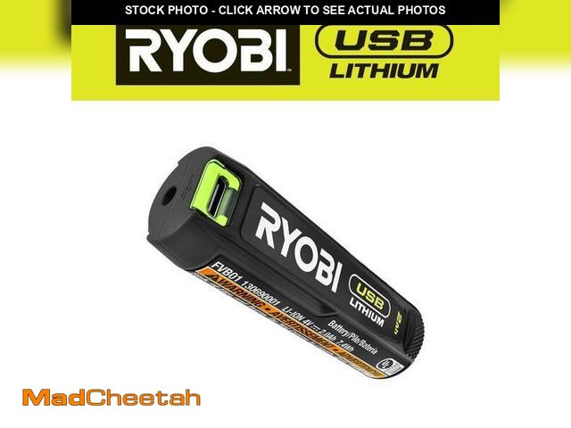 Lot 74-12465415 - RYOBI USB Lithium 2.0 Ah Lithium-ion Rechargeable Battery - UNUSED
