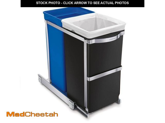 Lot 74-14361025 - simplehuman 35L Under Counter Pull-Out Kitchen Trash Can Recycler, Heavy-Duty Steel Frame - UNUSED