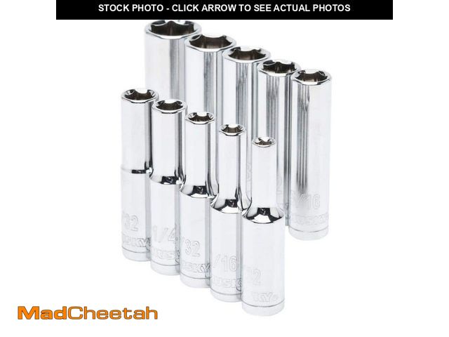 Lot 74-12465036 - Husky 1/4 in. Drive Deep SAE Socket Set (10-Piece) H4DDPSAE10PCSR - UNUSED