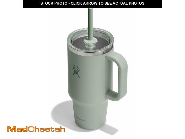Lot 74-14148662 - Hydro Flask 32 Oz Travel Tumbler with Handle, Clear Lid and Straw - Insulated Stainless Steel in 32 ...