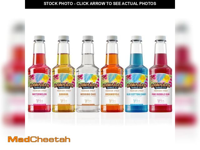 Lot 74-12514552 - Hawaiian Shaved Ice Snow Cone Syrup - The Summertime Pack - 6 Pack (16 fl oz each) - UNUSED