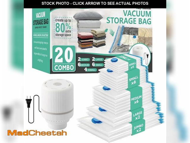 Lot 74-12325152 - Cozy Essential 20 Pack Vacuum Storage Bags with Electric Pump, Vacuum Seal Space Saver Bags for Clot...
