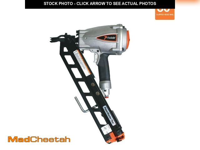 Lot 74-14439382 - Paslode Pneumatic 3-1/2 in. 30 degree Air Corded PowerMaster Plus Clipped-Head Framing Nailer - UNUS...