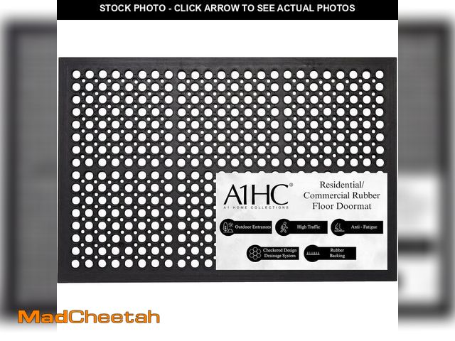 Lot 74-14067768 - A1 Home Collections New All Purpose Anti Fatigue Versatile Rubber Floor Mat with Drain Holes, Workpl...