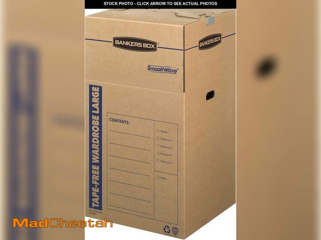 Lot 74-12398823 - Bankers Box Tall Wardrobe Box 3 Pack, Tape-Free Design, 24-in x 24-in x 40-in (7710501) - UNUSED