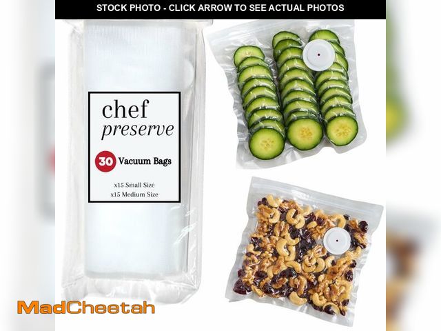 Lot 74-12710505 - Chef Preserve Reusable Vacuum Sealer Bags for Food Ã¢â¬â 30 BPA-Free Food Storage Bags, Freezer, ...