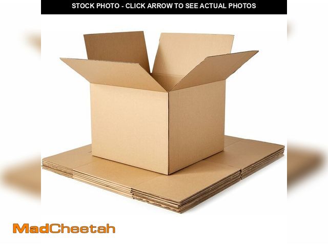 Lot 74-13733569 - Amazon Basics Cardboard Moving Boxes for Packing and Shipping, Large Size, 20" x 20" x 15", Brown, 1...