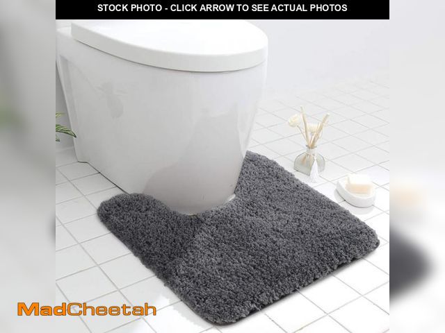 Lot 74-12312641 - Seavish Luxury Grey Contour Bath Rug 19.5 X 19.5 Inches Shaggy Bathroom Rugs Non Slip Efficient Wate...