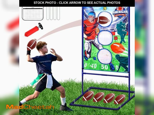 Lot 74-11555579 - Punieayi Football Toss Game with 4 Inflatable Balls, Football Throwing Target Games for Boys 8-12, S...