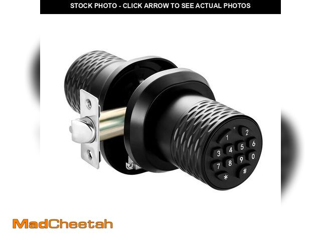 Lot 74-12705822 - Smart Door Knob with Keypad, Electronic Keyless Entry Door Lock, 3s Auto Lock, Anti-Slip Handle, Ant...