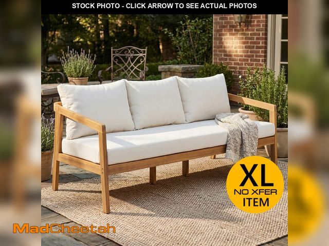 Lot 74-14614682 - (MISSING HARDWARE) Outdoor Sofa Patio 3-seat Sofa with Water-repellent Cushions &amp; Weather-Resist...