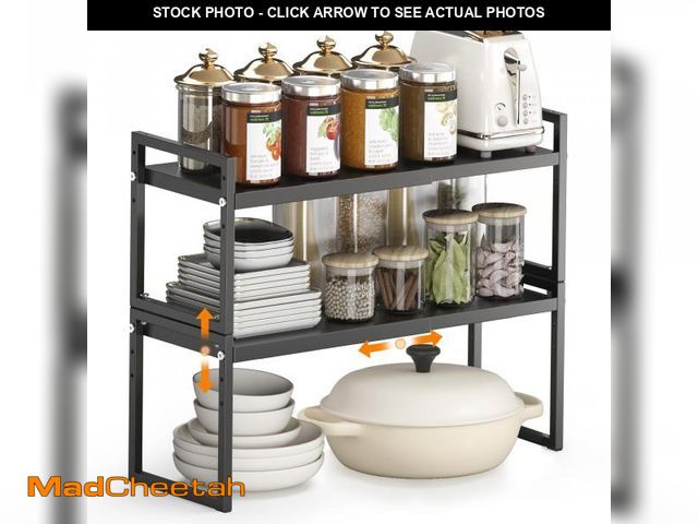 Lot 74-12048750 - DOLALIKE Expandable kitchen Countertop Organizer, Stackable Cabinet Shelf Organizers, Space Saving S...