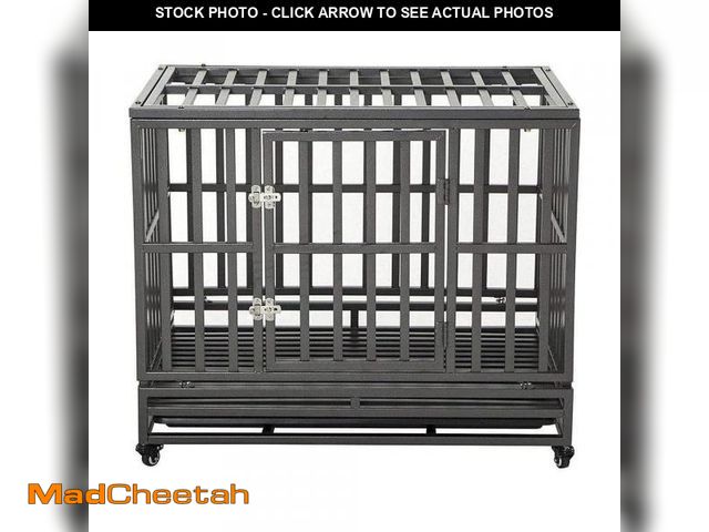 Lot 74-12520299 - *SEE DETAILS* LUCKUP 38 Inch Heavy Duty Dog Cage Metal Kennel and Crate for Large Dogs,Easy to Assem...
