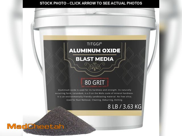 Lot 74-14376636 - #80 Grit Aluminum Oxide Blast Media (8 LBS/3.6kg) - Premium Long-Lasting Sand Blasting Media, High A...
