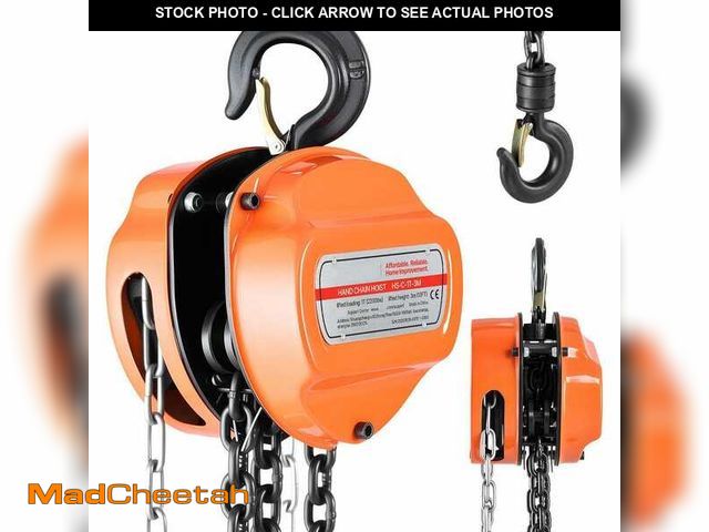 Lot 74-13668111 - *DIRTY* SKYSHALO Hand Chain Hoist, 1 Ton 2200 lbs. Capacity, Manual Chain Block with G80 Chain, 10 f...
