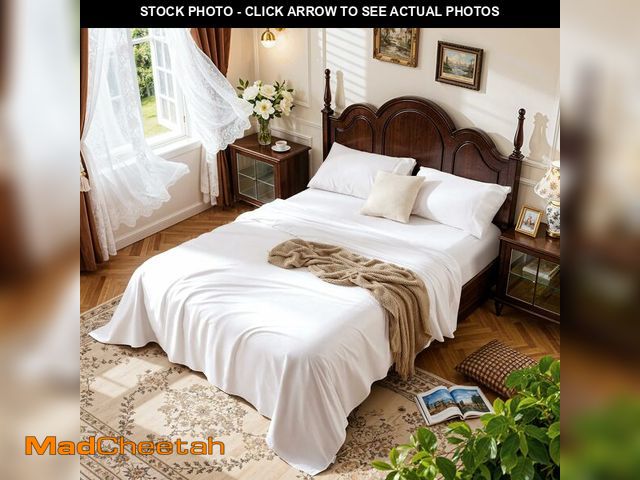 Lot 74-14269381 - LBRO2M 100% Cotton Sheets Set,Queen Size Bed Sheet 4 Piece Sets,Long Staple,16 Inches Deep Pocket,Al...