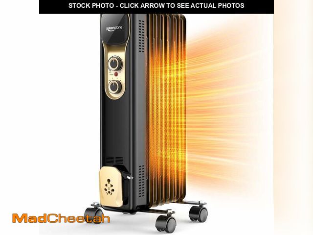 Lot 74-13061363 - VECUKTY Oil Filled Radiator Heater, 1500W Portable Electric Space Heater, Adjustable Thermostat, 3 H...