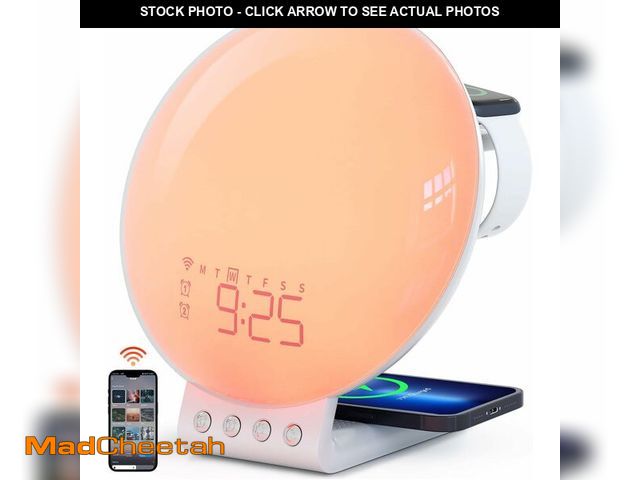 Lot 74-12711053 - Dekala Smart Sunrise Alarm Clock with Wireless Charging for iPhone 14 13 12 Apple Watch AirPods Sams...