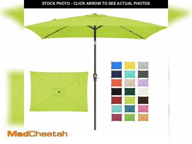 Lot 74-13040332 - JEAREY 6.5x10 ft Rectangular Patio Umbrellas Outdoor Market Umbrella with Push Button Tilt and Crank...