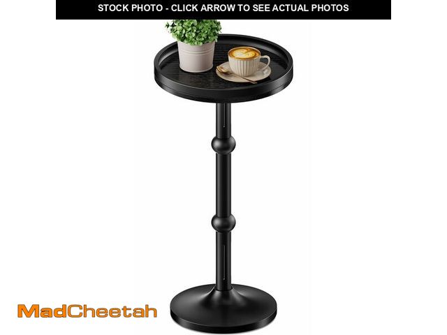 Lot 74-14274593 - Yuede Small Round Side Table, Drink Table for Small Spaces, Modern Cocktail Table with Metal Leg, We...