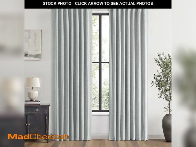 Lot 74-14062314 - MIULEE 100% Blackout Linen Curtains for Bedroom, Grey Solid Luxury Decor Thermal Insulation Room Dar...