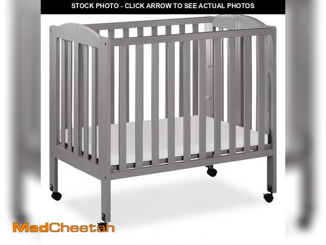 Lot 74-12144957 - Dream On Me 3 in 1 Portable Folding Stationary Side Crib in Steel Grey, Greenguard Gold Certified, S...