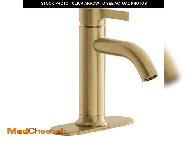 Lot 74-14602392 - Glacier Bay Ryden Single Hole Single-Handle Bathroom Faucet in Brushed Gold HDQFS1A9277CZ - UNUSED