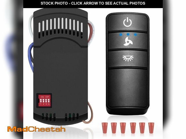 Lot 74-13569846 - Hampton Bay Ceiling Fan Remote, Universal Ceiling Fan Remote Control Kit, 3-Speed, Light Dimmer, Tim...