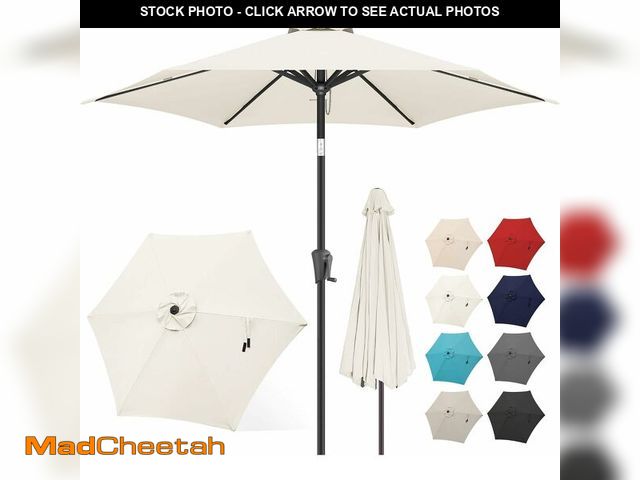 Lot 74-14282551 - FLAME&amp;SHADE 7.5ft Patio Umbrella - Outdoor Umbrella with Push Button Tilt and Crank for UV Prote...