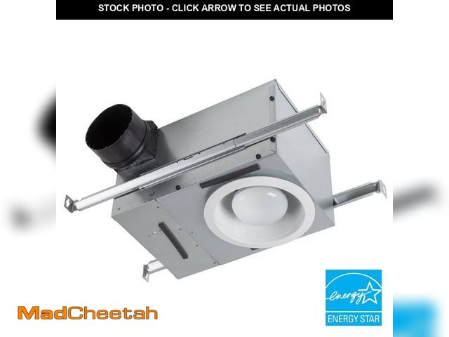 Lot 74-12775603 - (MISSING LIGHT) Broan-NuTone 50 CFM/80 Selectable CFM Recessed Bathroom Exhaust Fan with Light, ENER...