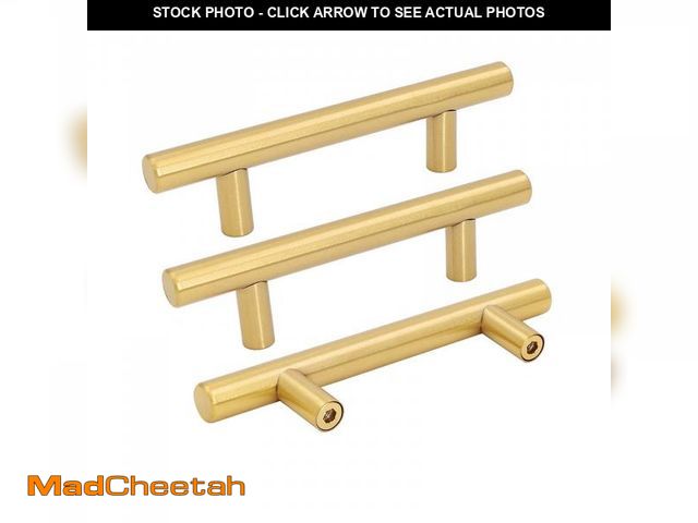 Lot 74-12307197 - goldenwarm 15 Pack Gold Cabinet Pulls Gold Kitchen Cabinet Handles Drawer Handles 76mm Furniture Doo...