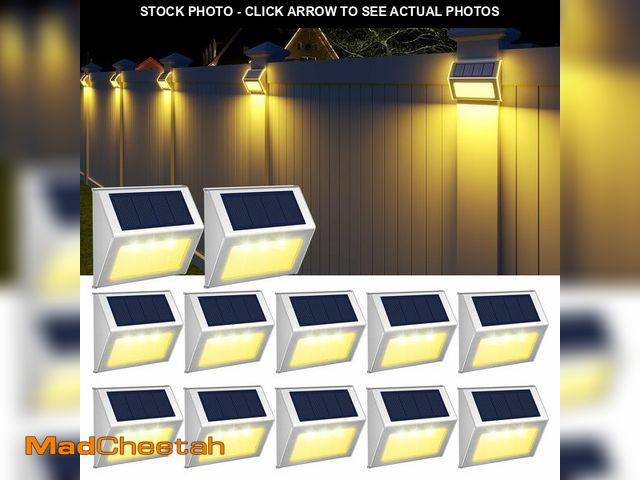 Lot 74-14335823 - JSOT Solar Powered Lights Ideal for Step, Fence, Deck, Stair-Warm White-12P - UNUSED