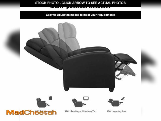 Lot 74-12889213 - Lacoo Home Theater Recliner, Thickened Foam, Faux Leather, black - UNUSED