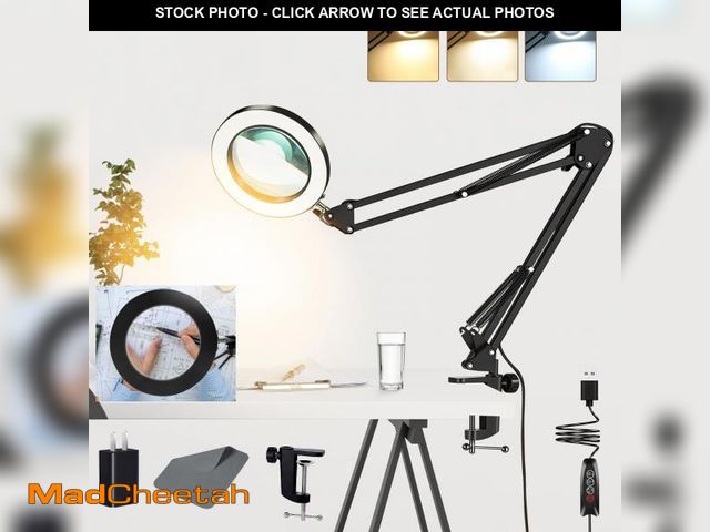 Lot 74-11545100 - 10X Magnifying Glass Lamp, Adjustable Swing Arm 72 LEDs Real Glass Lens Magnifier Light,3 Color Mode...