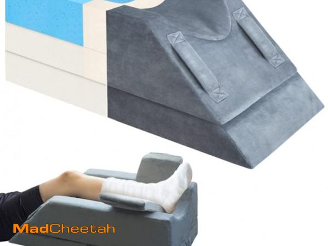 Lot 74-12508496 - KingPavonini 4-Height Adjustable Leg Elevation Pillows for After Surgery, Injuries, or Rest, Memory ...