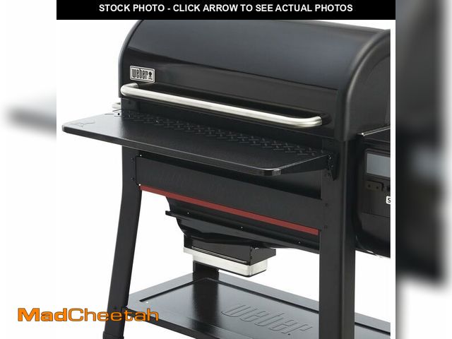 Lot 74-14305988 - Weber Searwood 600 XL Pellet Folding Front Table, 36" - Steel Front Shelf Adds 425+ sq in Workspace ...