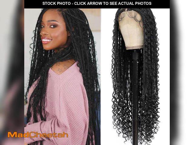 Lot 74-12121478 - SUPERNOVA Knotless Boho Box Braided Wigs For Black Women 36inch Square Knotless Full Lace Box Braid ...