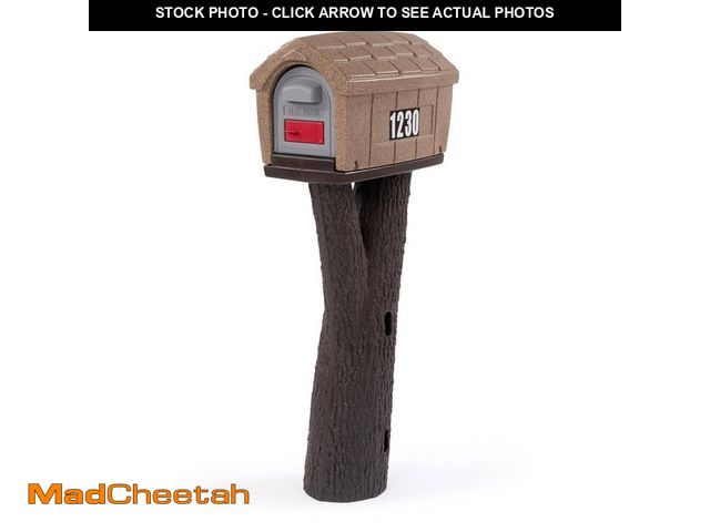 Lot 74-13693485 - Simplay3 Rustic Home Sandstone / Espresso Post Mount Mailbox - UNUSED